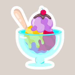 Ice Cream Flat Style Stickers