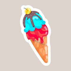 Ice Cream Flat Style Stickers