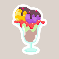 Frozen Desserts Flat Style Stickers