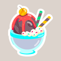 Milk Desserts Flat Style Stickers