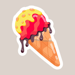 Milk Desserts Flat Style Stickers