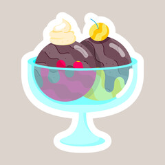 Milk Desserts Flat Style Stickers