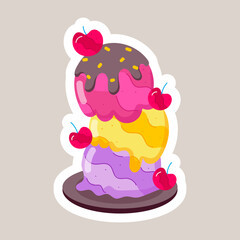 Milk Desserts Flat Style Stickers