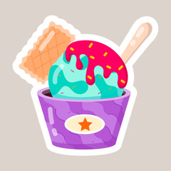 Frozen Desserts Flat Style Stickers