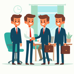 Obraz premium Introduction of new employees in an office