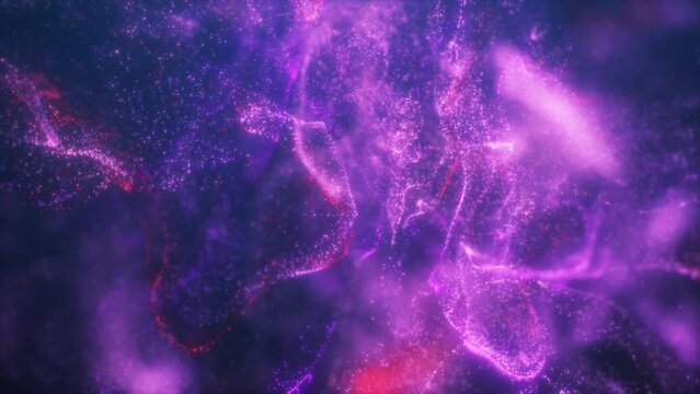Incredible animation of exploding particles that move smoothly upwards, creating a slow motion effect