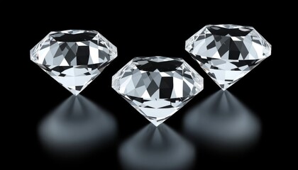 Isolated Diamond Stone. Brilliant Gem Stone Crystal. Luxury Jewel Treasure Gemstone. 