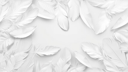 a white feathers background, presenting an abstract pattern texture reminiscent of delicate...