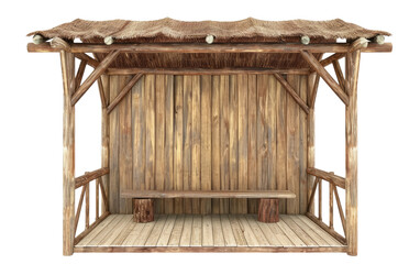 Traditional Rural Booth Divider Delight Isolated On White Background. Generative Ai