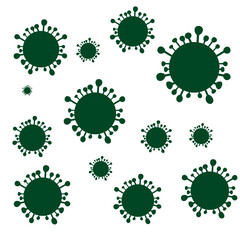 green virus bacteria vector illustration