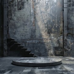 Industrial metal podium in a loft space for a raw edgy product showcase