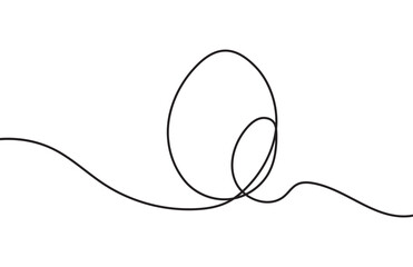 One continuous line drawing of Easter eggs. Doodle Easter Eggs line art banner in scribble style 11:11