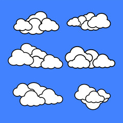 cute clouds element vector illustration