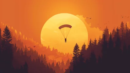 Foto op Canvas Abstract vector art of a parachute vacation © IvanCreator