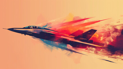 minimalistic vector illustration of a jet