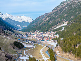 Ischgl City Landscape in Paznauntal, Tirol, Austria