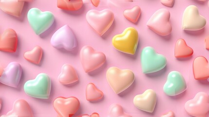 Fototapeta premium Artistic vector illustration of heart seamless background pattern