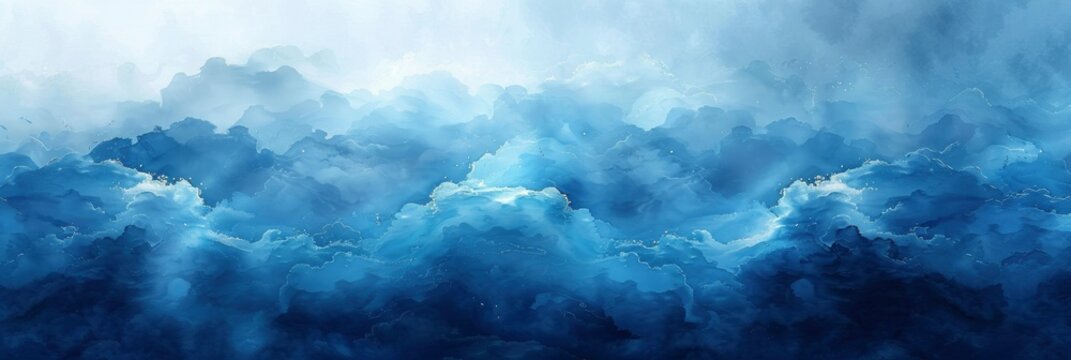 Abstract Blue Watercolor Gradient Paint, Background HD, Illustrations