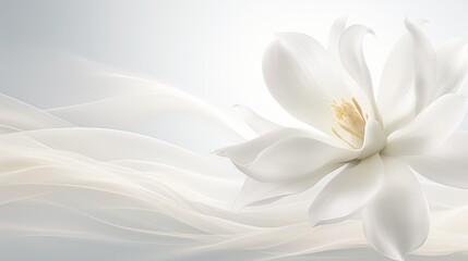 Ethereal magnolia petals in double exposure, ideal for greeting cards with ample text space