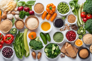 Healthy super food selection, healthy food concept vegetarian and vegan food vegetables. - 20