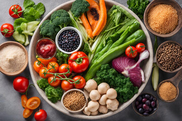 Healthy super food selection, healthy food concept vegetarian and vegan food vegetables. - 24