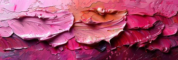 Fototapeta premium Abstract Pink Oil Paint Texture On, Background HD, Illustrations