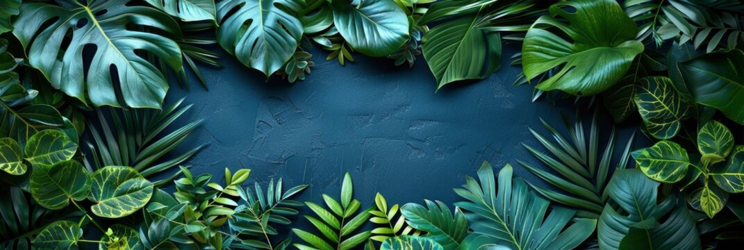 Abstract Tropical Green Leaves Pattern, Background HD, Illustrations
