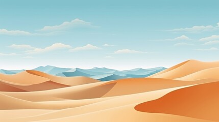 Vivid desert landscape featuring colorful mountains, dunes, and sand in a palette of bright hues