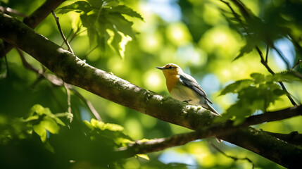 Melodic Bird in Shady Canopy