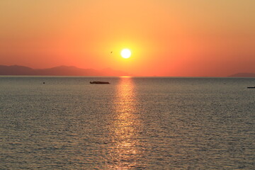 sunrise on the Black Sea coast in Crimea