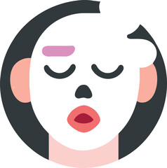sleeping emoji with circle face and z on top of the head, icon colored shapes