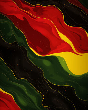 black, red, yellow, and green marble background 
