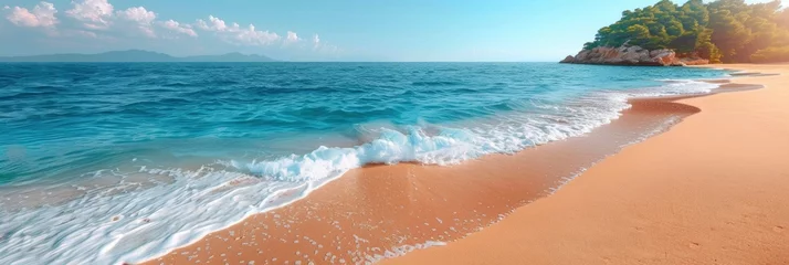 Fototapeten Beautiful Beach White Sand Turquoise Ocean, Background HD, Illustrations © Cove Art