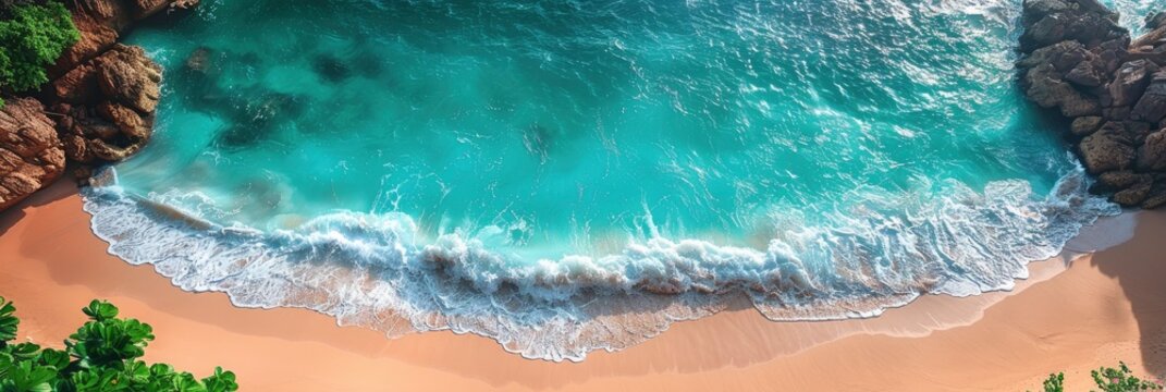 Beautiful Beach White Sand Turquoise Ocean, Background HD, Illustrations