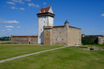 Fototapeta na wymiar Hermann Fortress and Narva Castle, Narva, Estonia