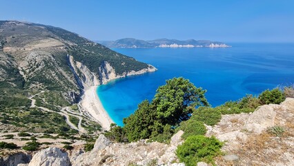 Fototapeta na wymiar Myrtos Beach - One of the most beautiful beaches in the world - Kefalonia, Greece