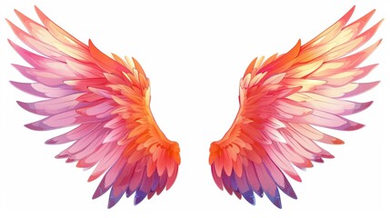 Cute pair of angel wings over plain background - 770785720