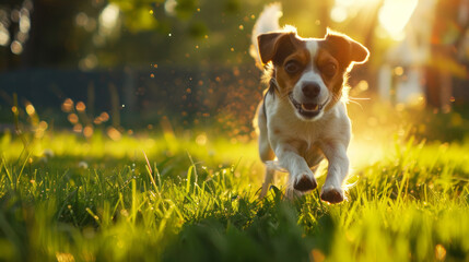 dog running in the park
