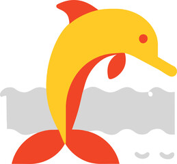 dolphn, icon colored shapes