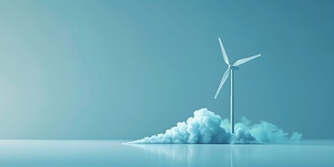 Wind Turbine Clearing Pollution Clouds for Clean Energy Transition