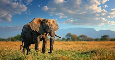 Fototapeta premium Majestic Elephants Under African Skies