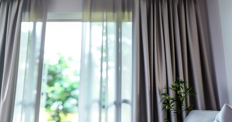 Curtain Window Treatment Enhancing Living Room Decor