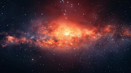 Spectacular Red Nebula in Outer Space. Science and Space Abstract Background. 