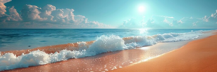 Beautiful Wide Paradise Beach Golden Sand, Background HD, Illustrations - obrazy, fototapety, plakaty