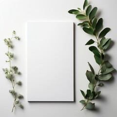 blank notebook with leaves