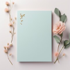 white card with pink flowers