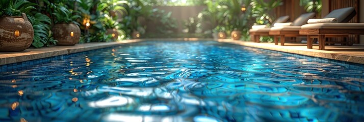 Blur Summer Background Resort Hotel Pool, Background HD, Illustrations - obrazy, fototapety, plakaty