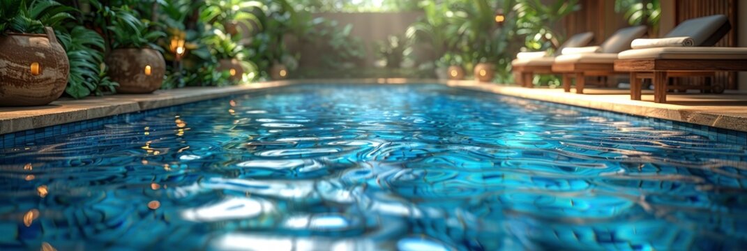 Blur Summer Background Resort Hotel Pool, Background HD, Illustrations