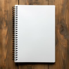 notebook on wooden background