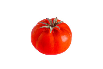Red tomato isolated on white. Tomato with clipping path